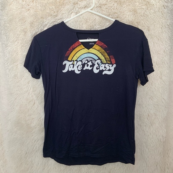 art class Other - Cute Navy Blue “Take it Easy” Graphic Tee Size L